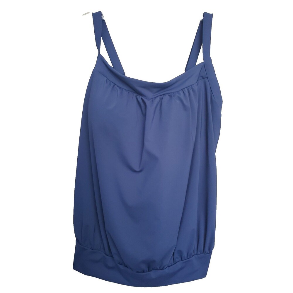 Lands' End Blue Blouson Tankini Swim Top Size 18W